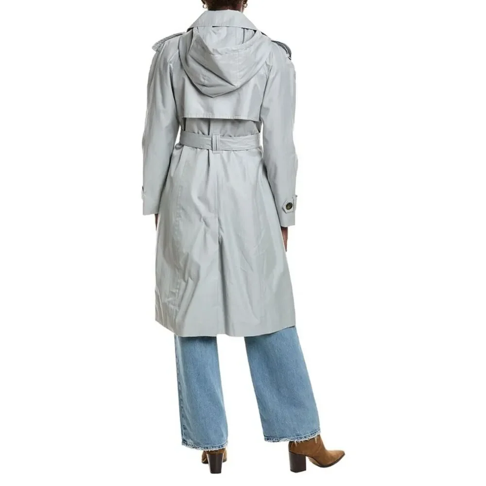 London Fog Womens Long Trench Coat, White - Picture 2 of 3